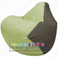Бескаркасное кресло мешок Груша Г2.3-0417 (светло-салатовый, серый)